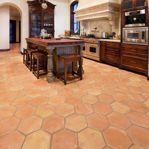 Handmade Cotto Dark Natural Terracotta Tile, 6x6x3/8