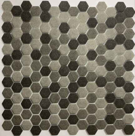 Glass RG 1″ Hexagon Grey Mix Matte