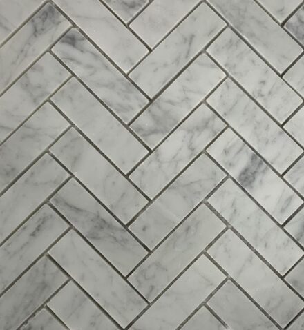 Marble Herringbone 1×3 Carrara Polished