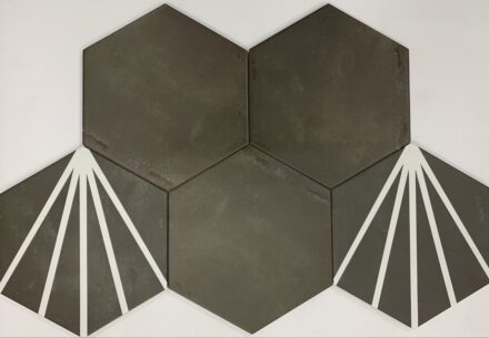 Porcelain BE Meraki/ PR Kratis Base 8” Hexagon Black