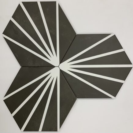 Porcelain BE Meraki/ PR Kratis Even 8” Hexagon Black
