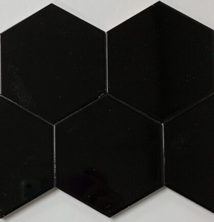 Ceramic EC 4″ Hexagon Black Glossy