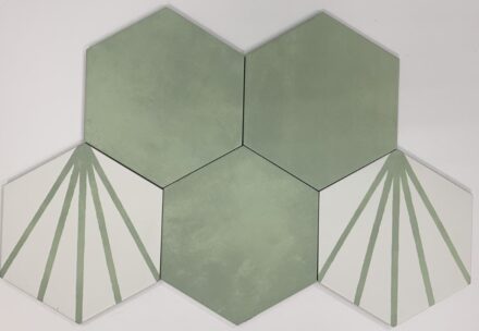 Porcelain BE Meraki/ PR Kratis Base 8” Hexagon Verde
