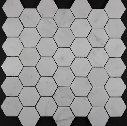Marble 2″ Hexagon Carrara Polished