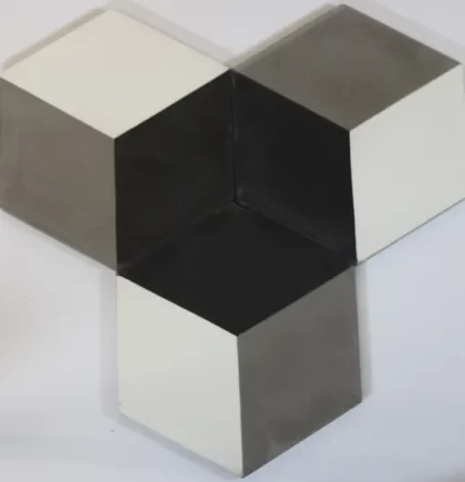 Cement ER 6.75″ Hexagon Diamond Black/White/Grey