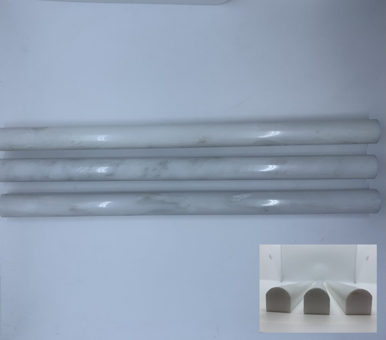 Marble Pencil 3/4 x 12 Oriental White Polished