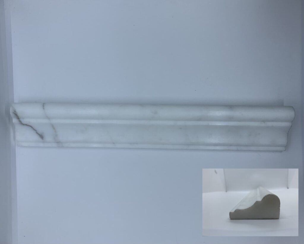 Marble Cornice 2 x 12 Calacatta Honed