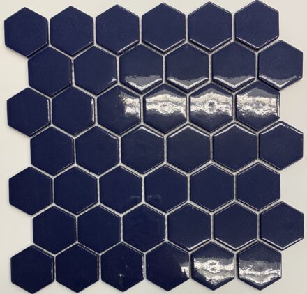 Glass RG 2″ Hexagon Dark Blue