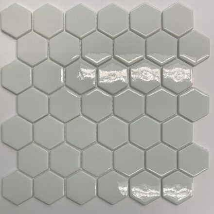 Glass RG 2″ Hexagon White Glossy