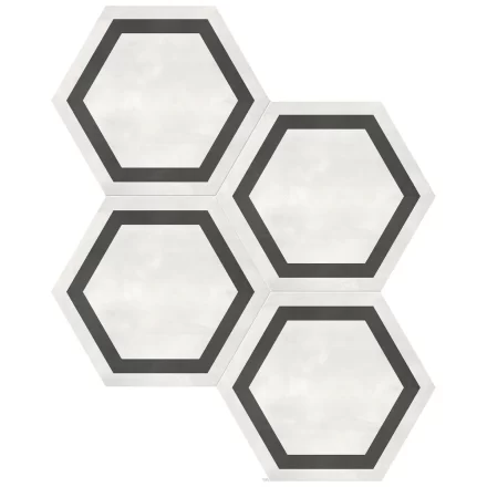 Porcelain AN Form Frame Hexagon Ivory