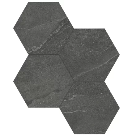 Porcelain AN Nord 6″ Hexagon Carbon Matte