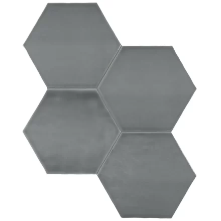 Ceramic AN Teramoda 6″ Hexagon Charcoal Glossy
