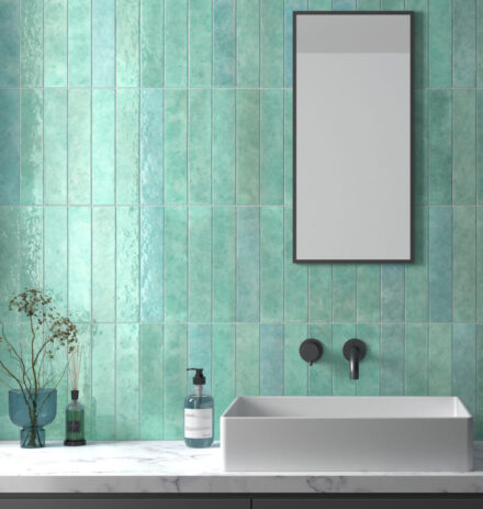 Ceramic EC Menorca 2.5×13 Aqua Glossy (Crackled)