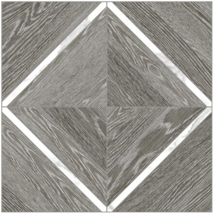Porcelain AN Aspen 15.59×15.59 Grey Ridge w/ Statuario Marquetry Matte