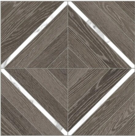 Porcelain AN Aspen 15.59×15.59 Sequoia w/ Statuario Marquetry Matte